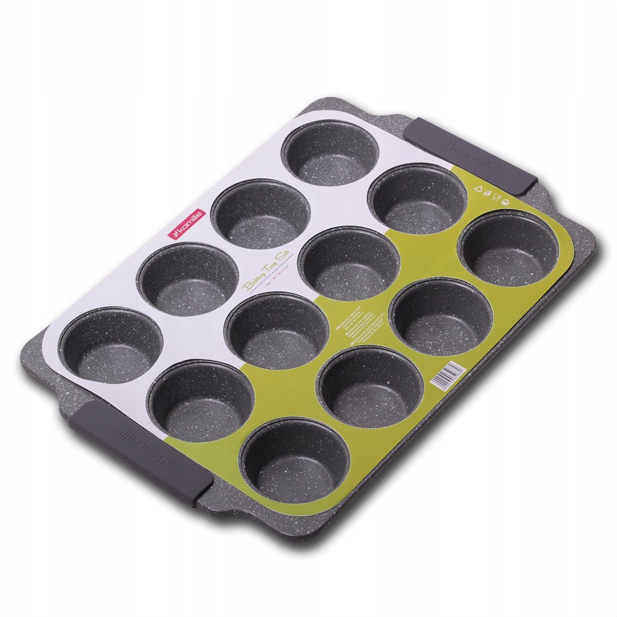 Kamille Muffinform 12 Stuks - Antiaanbaklaag & Koolstofstaal