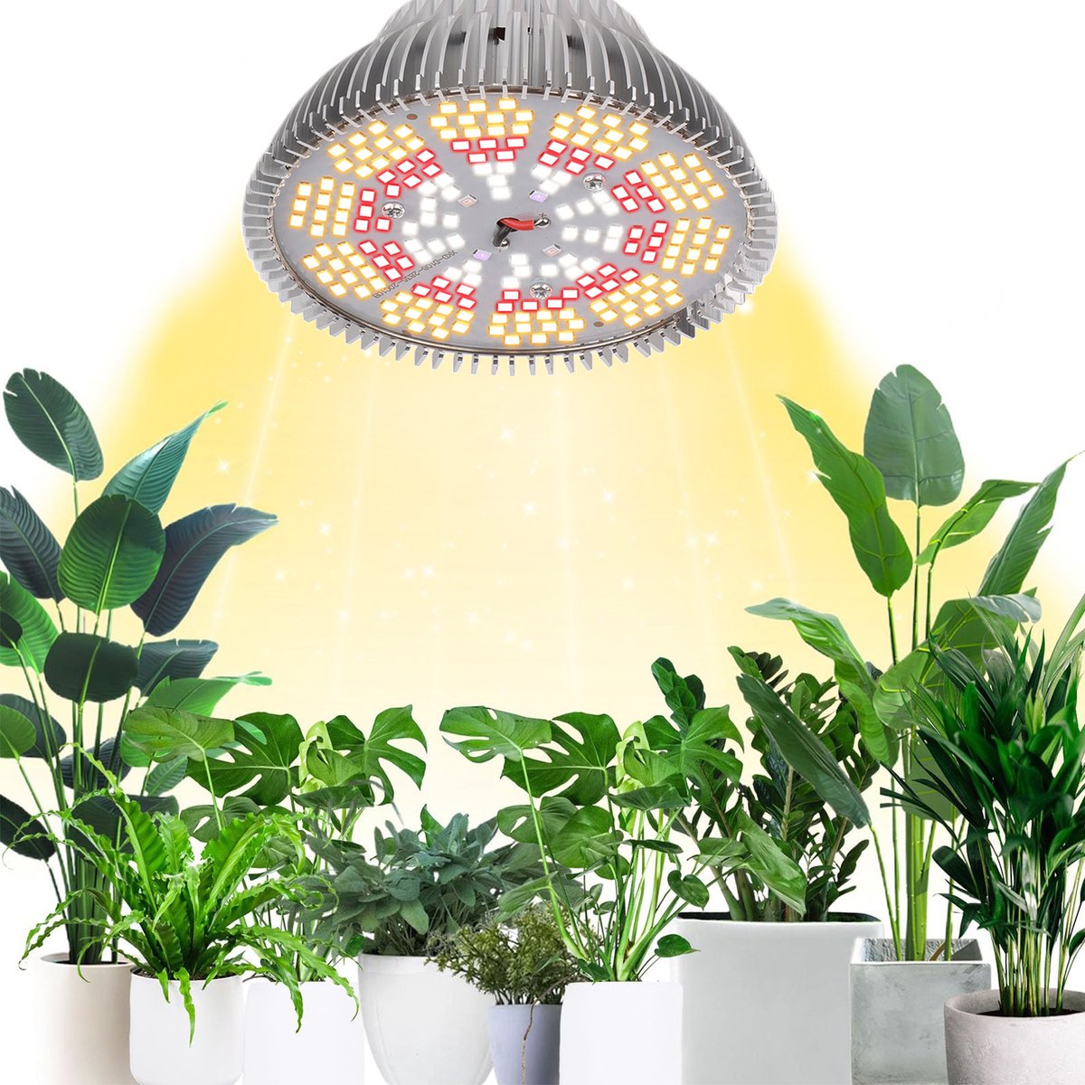 Rosnek 200 LED Sunlight Groeilamp E27 voor Binnenplanten - 26W Energiezuinig Kweeklamp Bloeilamp voor Hydrocultuur, Kas en Zaadgroei