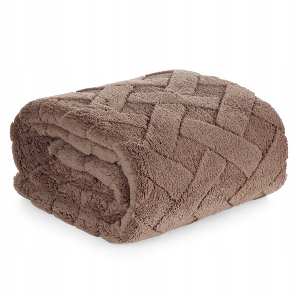 Eurofirany Zacht Pluche Dekentje 70x160cm - Warm & Decoratief - Donker Beige
