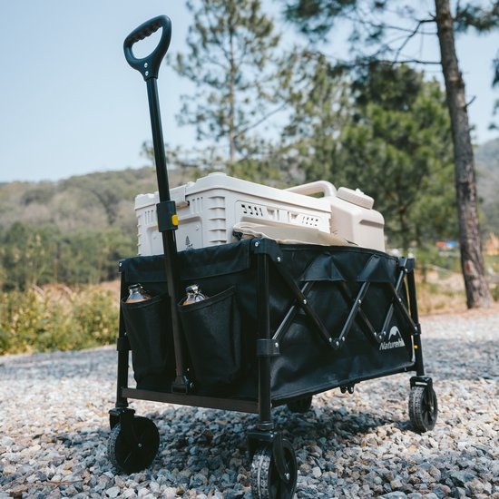 Naturehike mini opvouwbare bolderkar - 110 L - 120 kg draagvermogen - 6 kg lichtgewicht - scheurvast Oxford bekleding & stalen frame - 360° zwenkwielen - inklapbaar met telescoophandvat van Naturehike — afbeelding 5