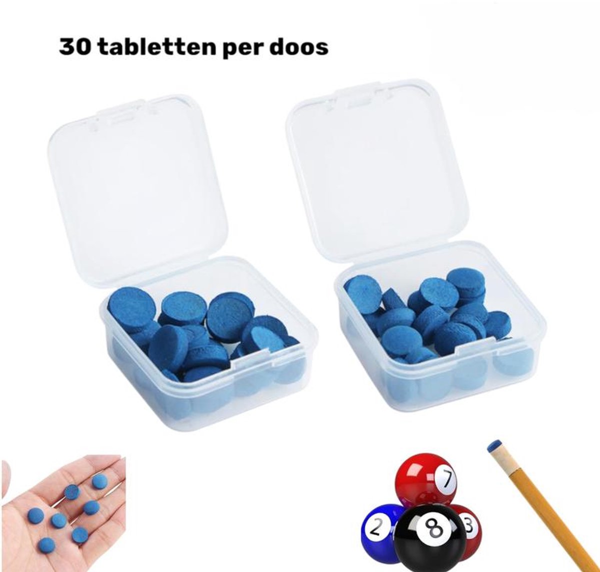 2 stuks - Biljartkeupunten - 13 mm biljartaccessoires - Poolkeupunten, Poolkeu-vervangingssets - Met opbergkoffer