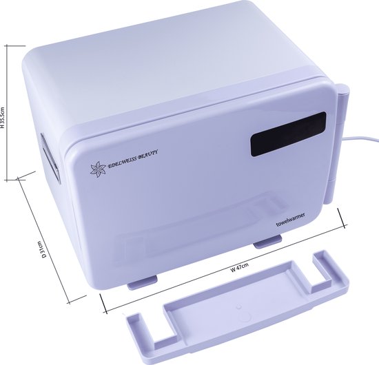 BarberPub Handdoekverwarmer met UV-sterilisator, 8L Elektrische handdoekverwarmer voor maximaal 24 handdoeken, voor kapsalons & schoonheidsinstituten, HW208W (Wit