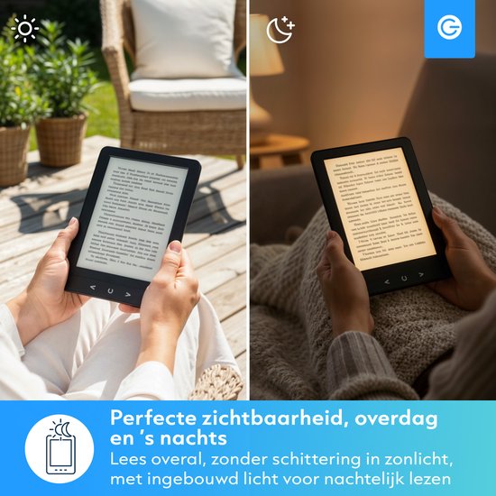 Ereader Backlight Silvergear eReader 6 Inch - Ebook Reader met Backlight - 4GB Zwart | bol