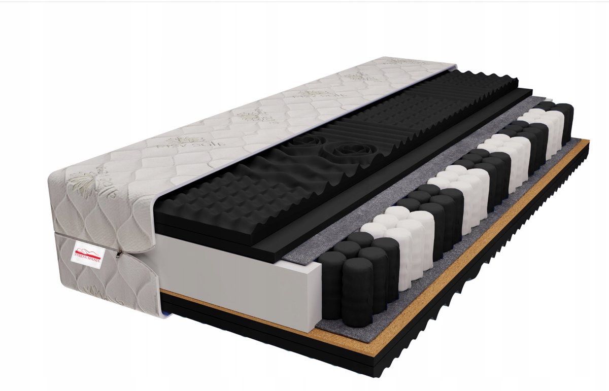 Black Prestige Matras 140x200 cm - Pocketvering & Kokos - Hardheid H3/H4