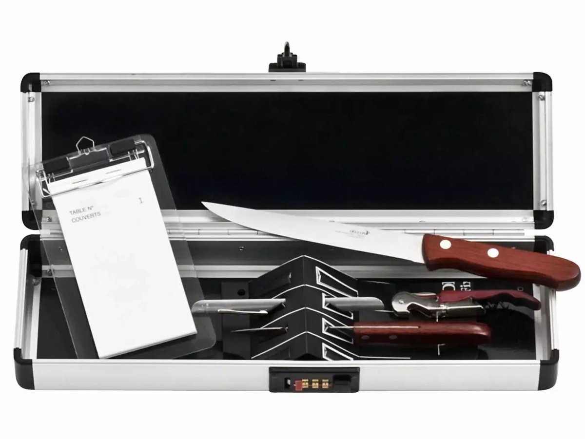 Déglon Kleine aluminium koffer – 6-delig – met plateau – robuust en lichtgewicht – 42,5 cm – zwart/aluminium