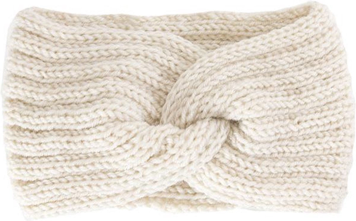 Ulanax - Winter Fashion Haarband creme gebroken Wit Hoofdband Oorwarmers - Unieke Stijl Warme Gebreide Hoofdband - Oorwarmers - Lichtbruin