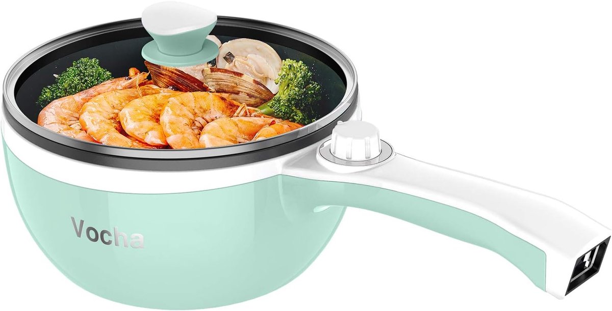 Draagbare Elektrische Hot Pot Sauspan 1,5L - Mini Anti-aanbak Kookpan