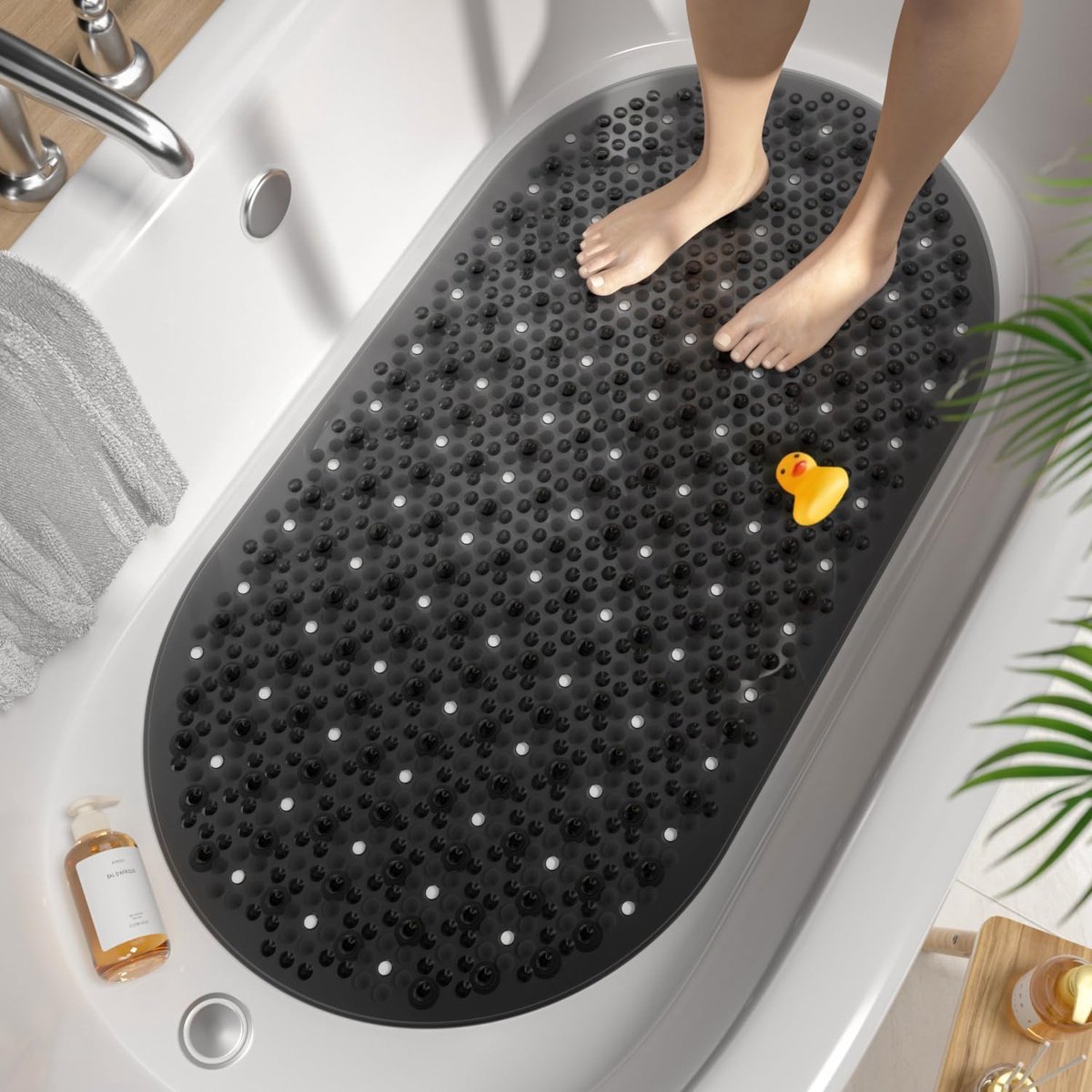 Ovale Antislip Badmat 68 x 38 cm - Rutschfest, Wasmachinewasbaar en Schimmelresistent
