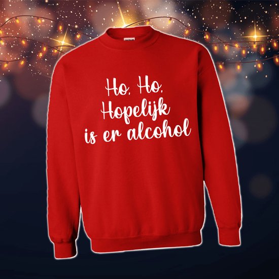 Wrong Christmas Sweater Women & Men - Pull de Noël avec le texte Ho, Ho, Espérons qu'il y ait de l'alcool | Pull de Noël taille XXL | Pull de Noël Femme - Pull de Noël Homme - Pull de Noël rigolo avec texte | Nom du géant | Incl. 2 ans de garantie