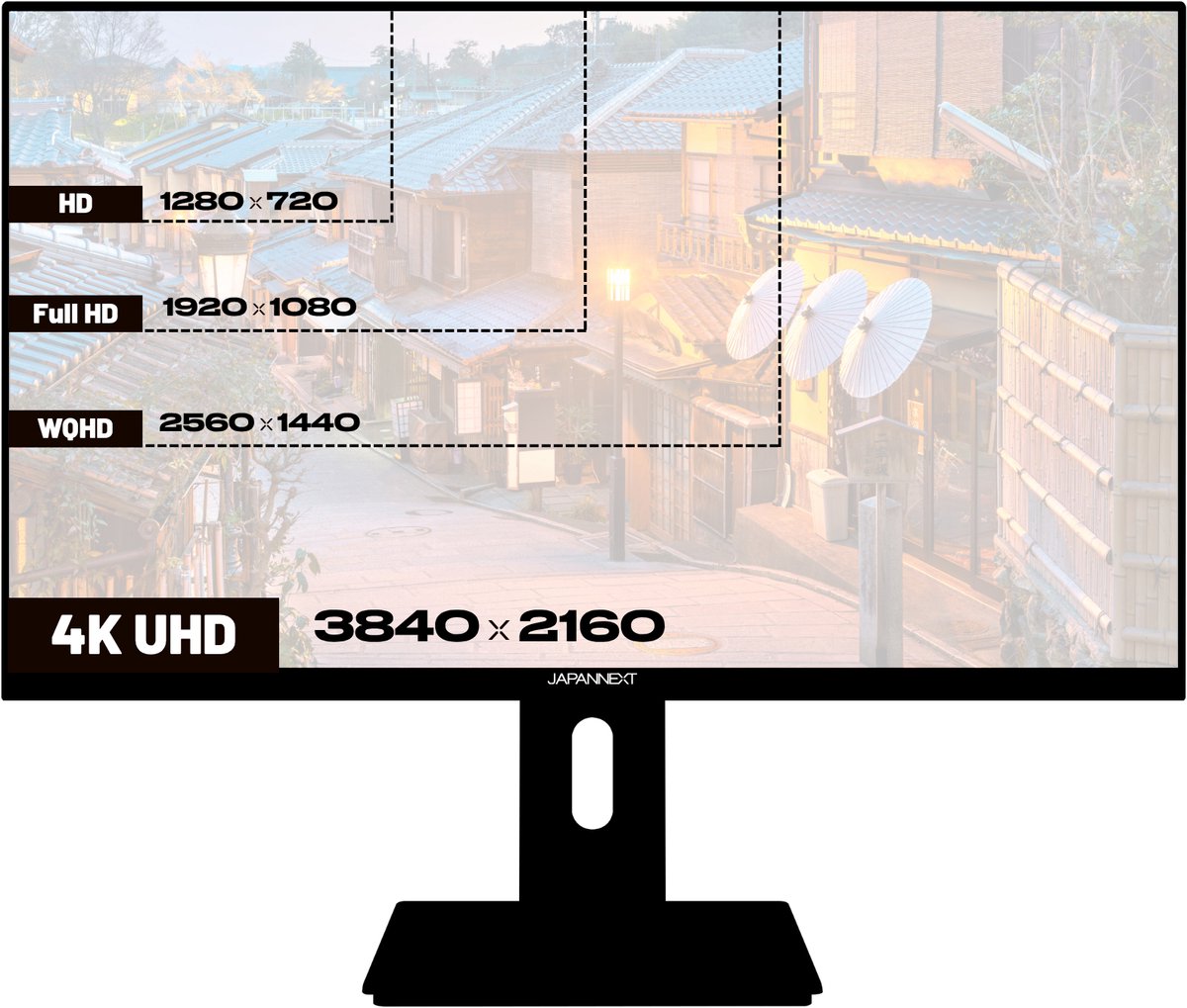 JAPANNEXT Monitor 23,8" IPS 4K UHD (3840x2160) | JN-IPS2380UHDR-C65W-HSP thumbnail 2