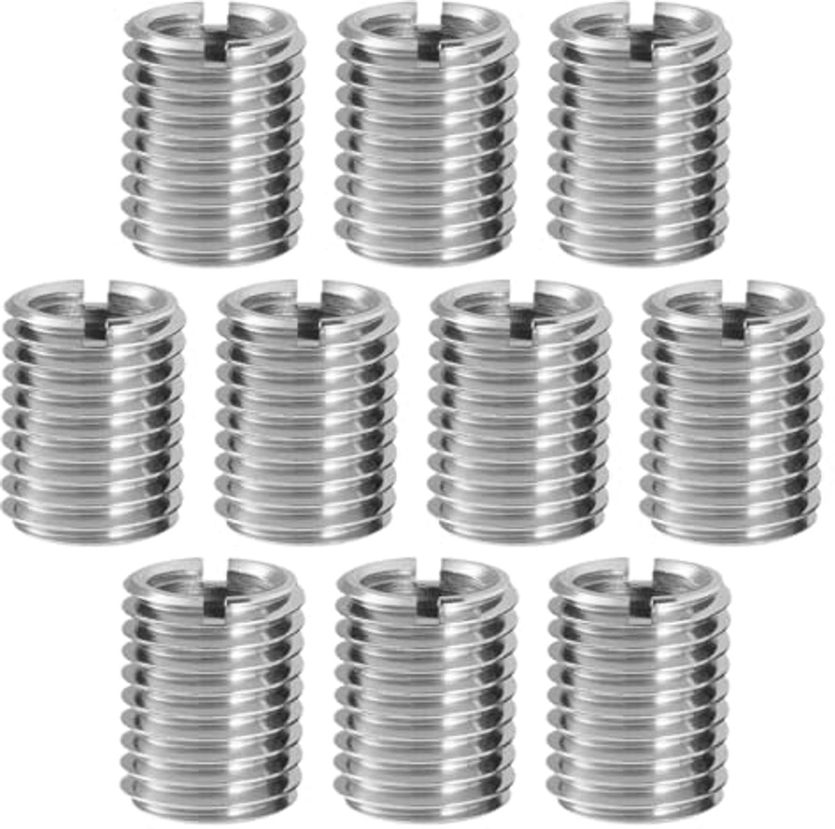 Pack of 10 Thread Insert, Reducing Nut, M8 x M10 Stainless Steel, Thread Repair Kit, Thread Repair, Nuts, Threaded Bushings, Fastening Elements (Long 12mm)