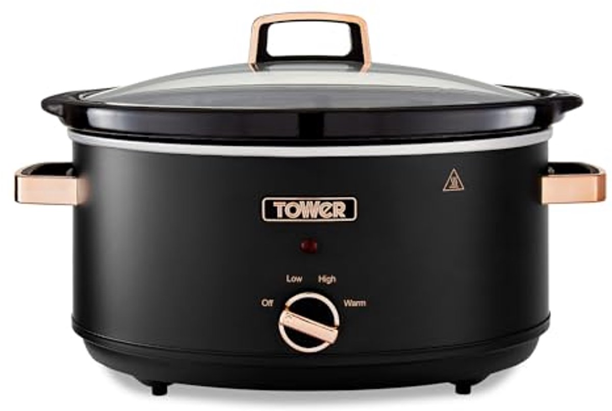 Langzame Kookpan 6,5 Liter met 3 Warmte-instellingen en Cool Touch Handgrepen