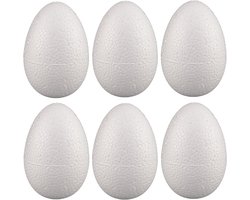 Piepschuim hobby vorm - 6x - ei - 6 cm - DIY knutsel figuren om te versieren - paasei