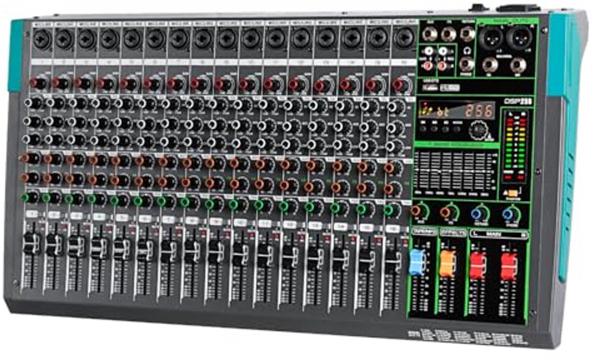 Professionele 16-kanaals DJ mixer met DSP-effecten en Bluetooth