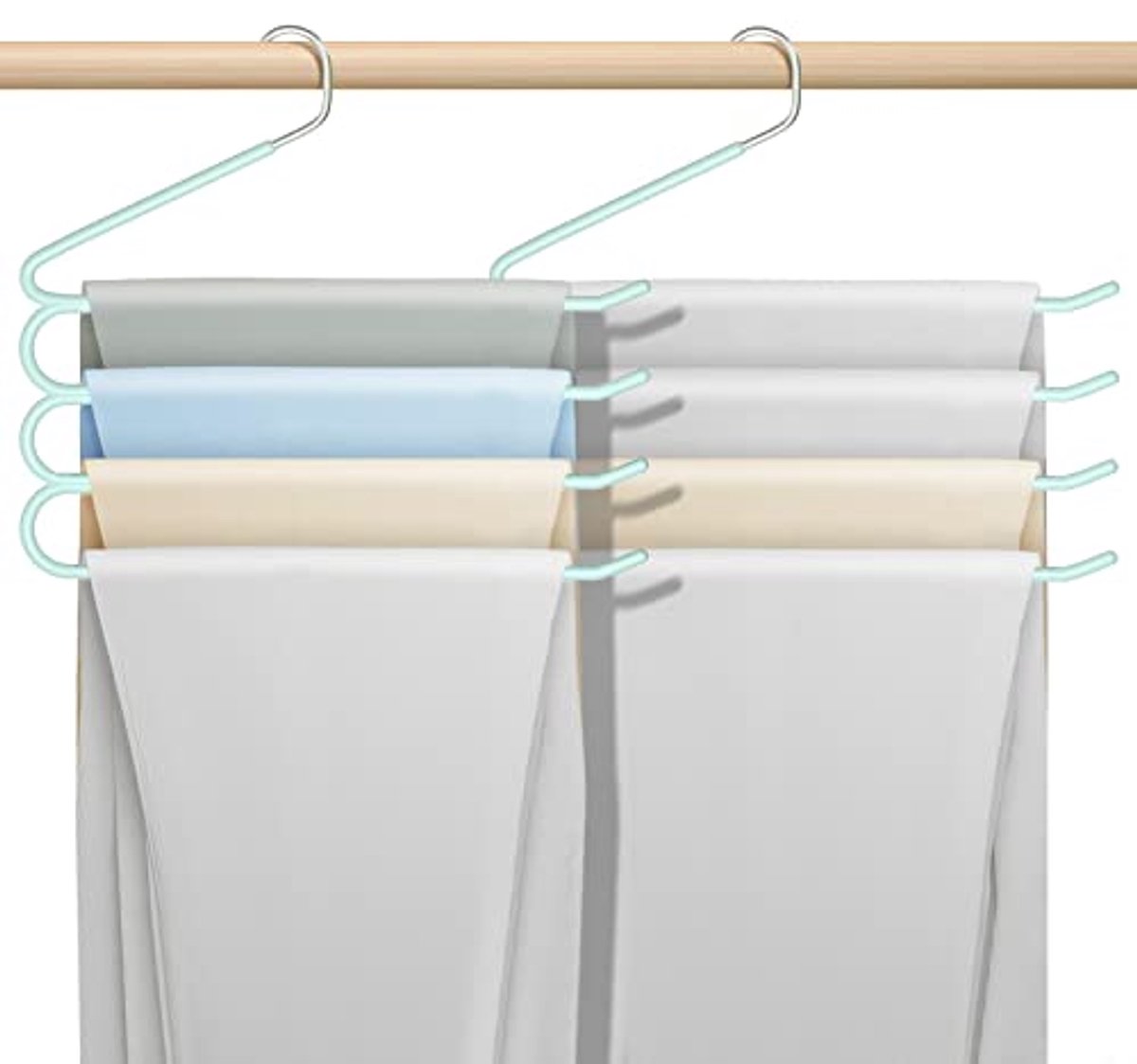 Ruimtebesparende Antislip Broekhangers voor Diverse Kleding - Set van 3 Groen