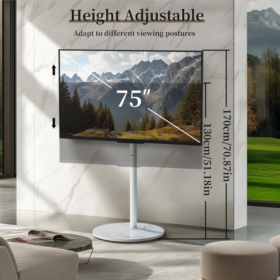 Hanah Home Stijlvolle witte tv-standaard, 150 cm x 30 cm x 32 cm, 100% melamine gecoat chipbord, modern design voor woonkamer en entertainmentruimtes