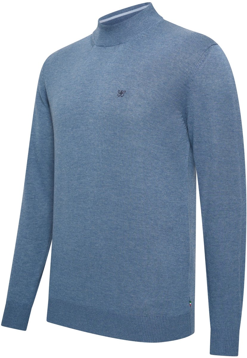 Cappuccino Italia - Heren Trui Novara Coltrui - Blauw - Maat M