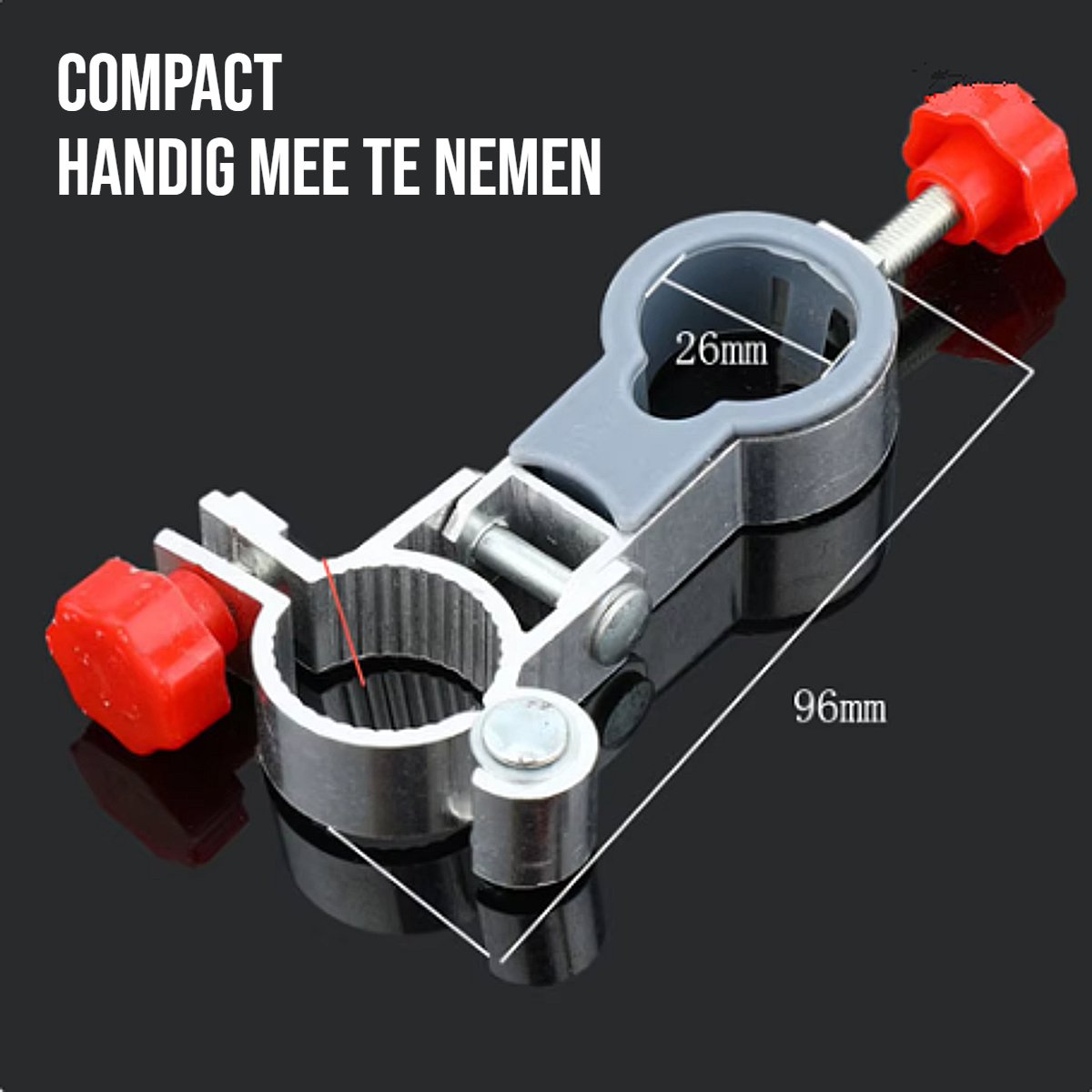 Allernieuwste.nl® Visstoel Paraplu Beugel Clip Klem Visparaplu Parasolhouder tot 26mm Aluminium %%