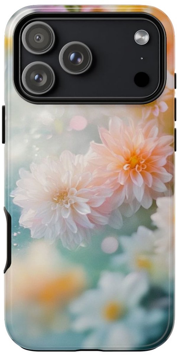 Zachte Pastel Dahlia's Bloemmotief – Telefoonhoesje Geschikt voor iPhone 17 Pro Max