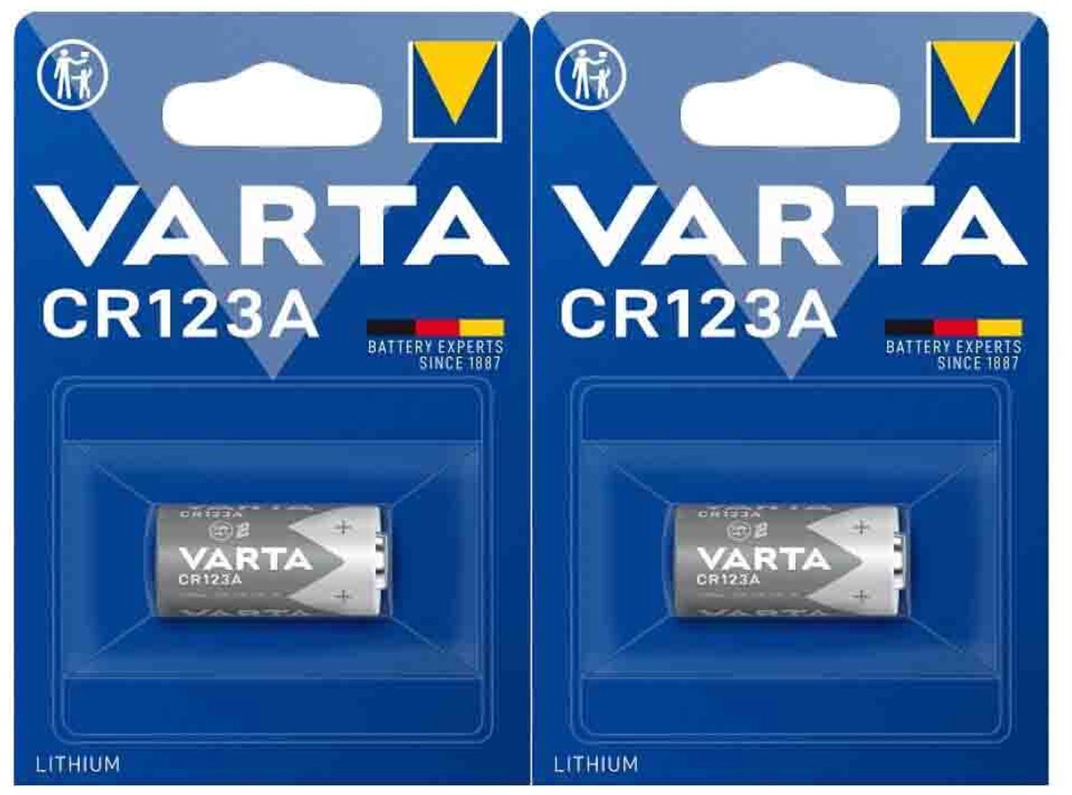 Varta Lithium Batterijen Cylindrical CR123A - 2 x - Voordeelverpakking