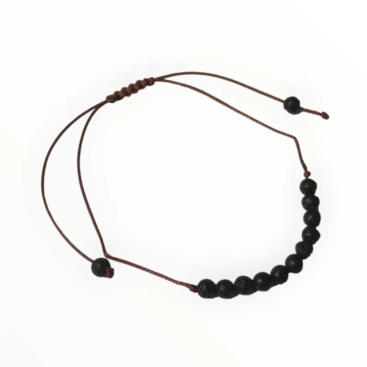 Aramat Jewels | Armbanden | Verstelbare Natuursteen Armbandje | Lavasteen | |2mm | Metaal | Kinderen, Volwassenen | Verkleurd niet