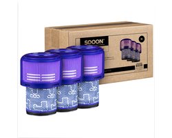 SQOON® Filterset geschikt voor Dyson V11 & V15 stofzuigers - Voordeelset van 3 stuks -Gelijk aan model: 970013-02 - Ideaal voor optimale filtratie en behoud van zuigkracht
