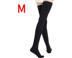 Dijhoge compressiekousen 20-30 mm hoog Dames Heren Steunkousen Medisch Pijn-20-30 mm GH Zwart M