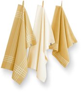 Ensemble de cuisine Walra Kitchen Set supérieur Jaune / Wit - 2x 50x70 + 1x 50x50 cm - 100% Katoen