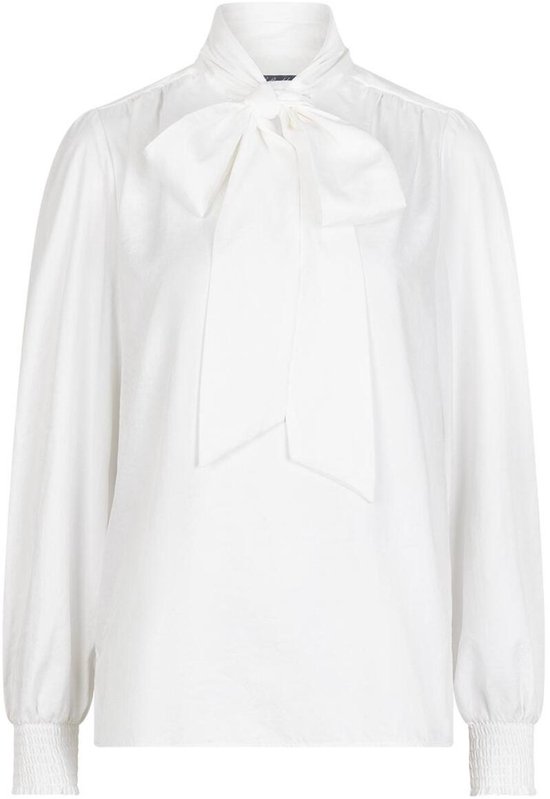 Chemisier rouge à boutons Estelle , nœud scintillant, Srb4726, 68, Off White, taille femme - L