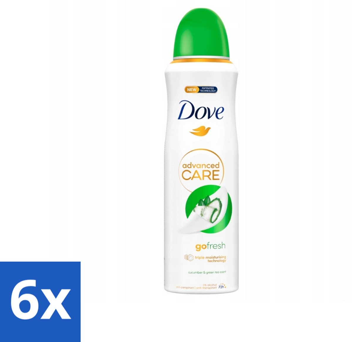 6 x Dove Deodorant Spray - Komkommer & Groene Thee - 200 ml - Dove Deodorant - Antitranspirant - Cucumber & Green Tea - Deodorant Spray - 72 Uur Bescherming