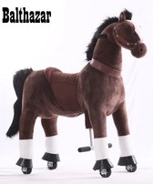 My Pony Balthazar, donker bruine met witte bles en hoef, voor kinderen van 3-6 jaar
