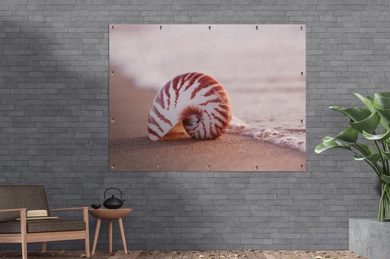 Décoration murale murale extérieure Coquillage - Plage - Mer - Sable - 160x120 cm - Toile de jardin - Poster extérieur