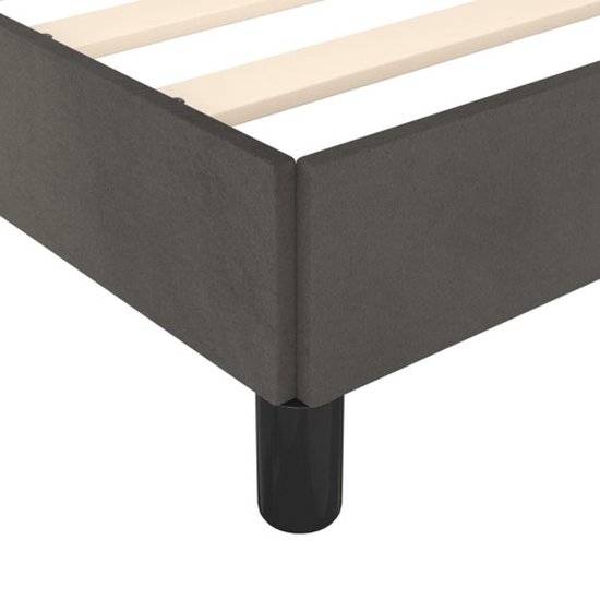 vidaXL Cadre de lit avec tête de lit Velours Gris foncé 80x200 cm