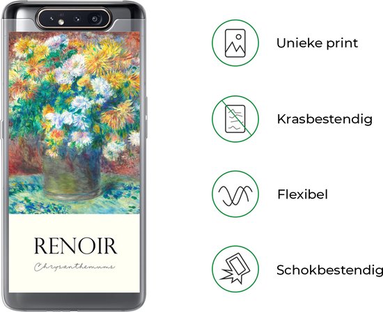 Coque Samsung Galaxy A80 - Renoir - Chrysanthèmes - Peinture - Siliconen