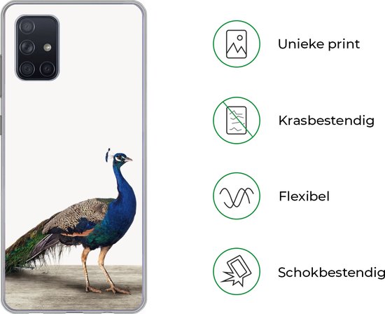 Coque Samsung Galaxy A51 - Paon - Ressorts - Vogel - Enfants - Garçons - Filles - Coque de téléphone en Siliconen