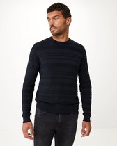 Structure Stripe Sweater Mannen - Zwart - Maat XXL