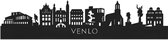 Skyline Venlo Zwart hout - 80 cm - Woondecoratie - Wanddecoratie - Meer steden beschikbaar - Woonkamer idee - City Art - Steden kunst - Cadeau voor hem - Cadeau voor haar - Jubileum - Trouwerij - WoodWideCities