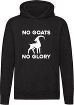 No Goats No Glory | Hoodie | Succes | Overwinning | Prestatie | Topper | Geslaagd | Geit | Dier | Unisex | Trui | Sweater | Capuchon | Zwart