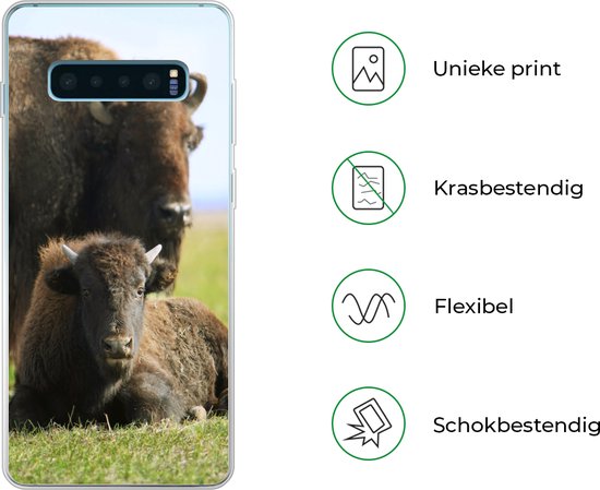 Coque Samsung Galaxy S10 Plus - Buffle - Herbe - Veau - Coque de téléphone en Siliconen