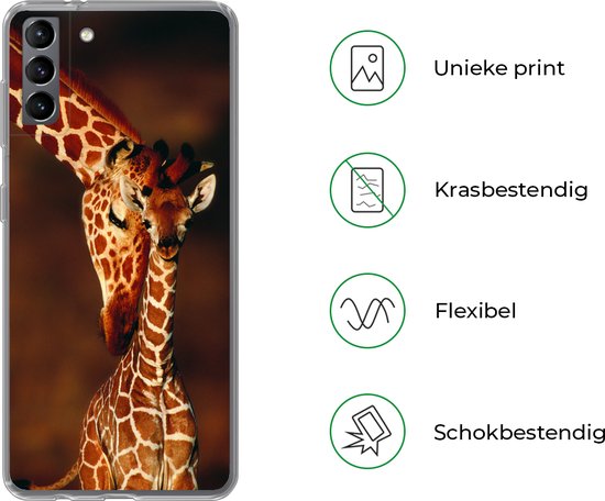 Coque Samsung Galaxy S21 Plus - Girafe - Veau - Portrait - Siliconen