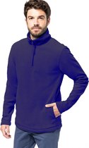 Kariban Fleece trui - indigo blauw - halve ritskraag - warme winter sweater - heren - polyester L