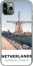 Geschikt voor iPhone 11 Pro Max hoesje - Nederland - Molen - Weiland - Siliconen Telefoonhoesje