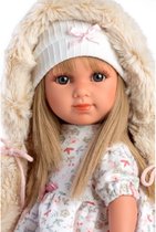 Llorens pop Elena met blond steil haar roze jasje - 35 cm