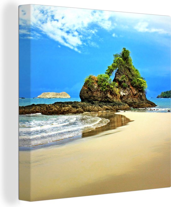 Canvas Schilderij Paradijs op het strand van Costa Rica - 90x90 cm - Wanddecoratie