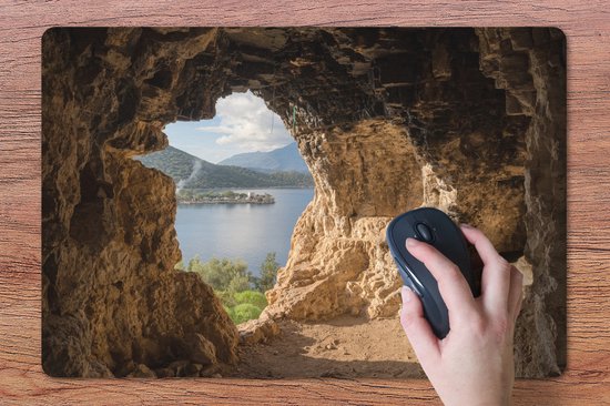 Sous-main 60x40 cm - Tapis de souris Water - Grotte - Nature - Paysage - Sous-main XL - Protection sous-main - Tapis de souris Ordinateur