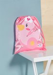 Roze tas met een eendje met dokterspak, thermometer en 'BABY born'-logo.