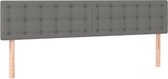 vidaXL - Hoofdborden - 180x5x78/88 - cm - stof - donkergrijs