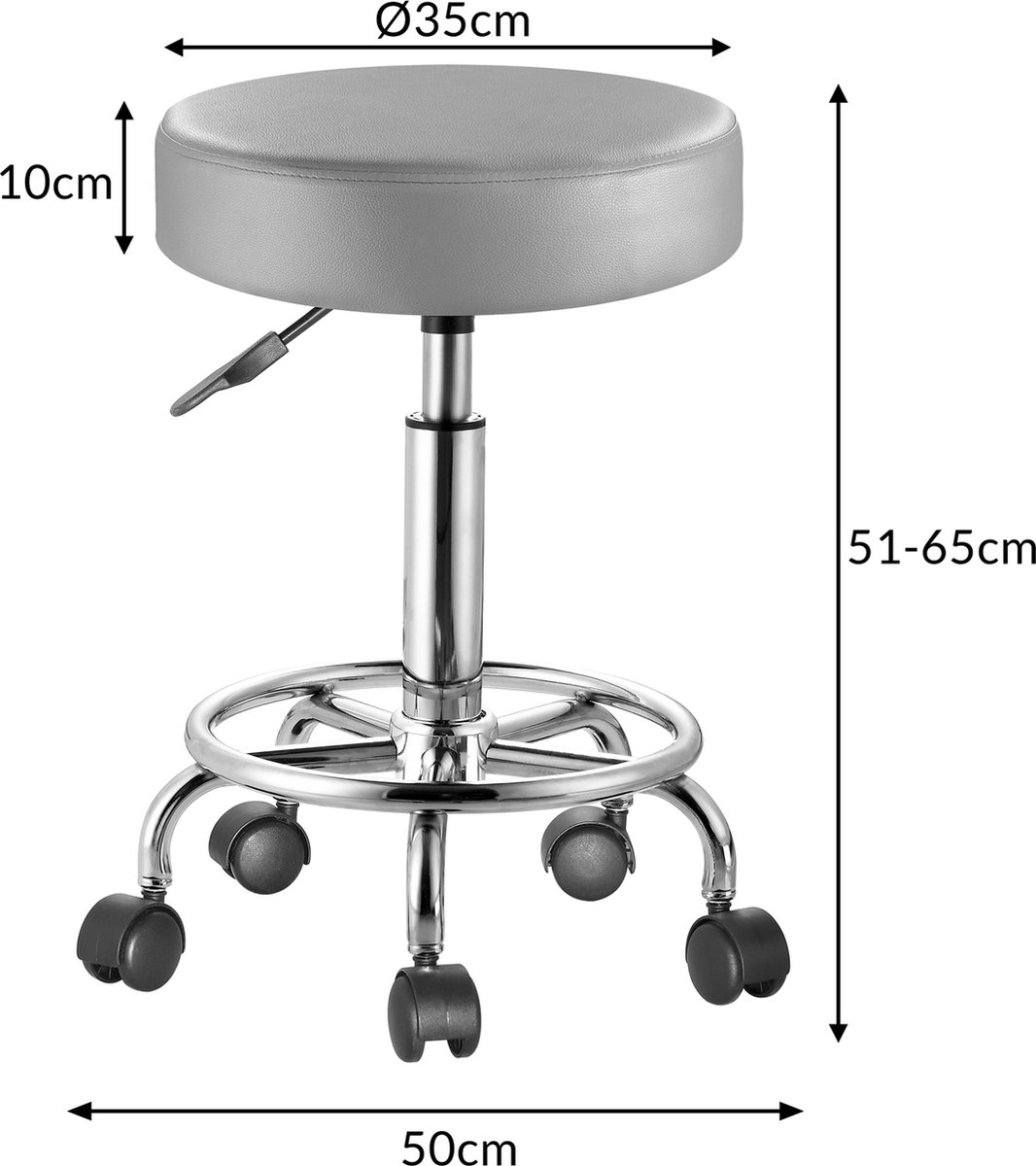 Barkruk Boost, draaibaar 65cm of 80cm zithoogte - Rue de Rosa