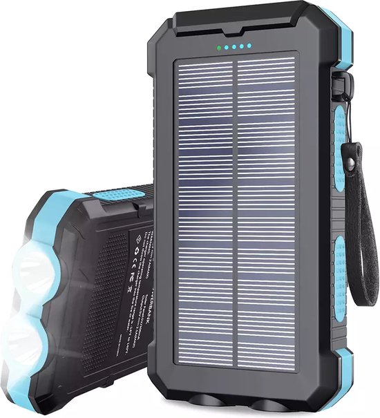 Solar-Powerbank 30000 MAh – Tragbar, Mit 2 USB-Ausgängen, IP65 Wasserdicht, Inkl. Taschenlampe – Ideal Für Camping, Wandern & Reisen Solar-Powerbank 30000 MAh – Tragbar, Mit 2 USB-Ausgängen, IP65 Wasserdicht, Inkl. Taschenlampe – Ideal Für Camping, Wandern & Reisen
