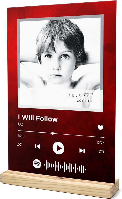 Songr Spotify Musique Sign - I Will Follow - U2 - 20x30 - Rouge - Plaque  Aluminium... | bol.com